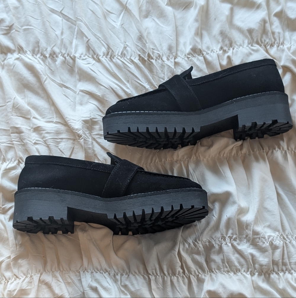 & Other Stories Chunky Platform Suede Loafers